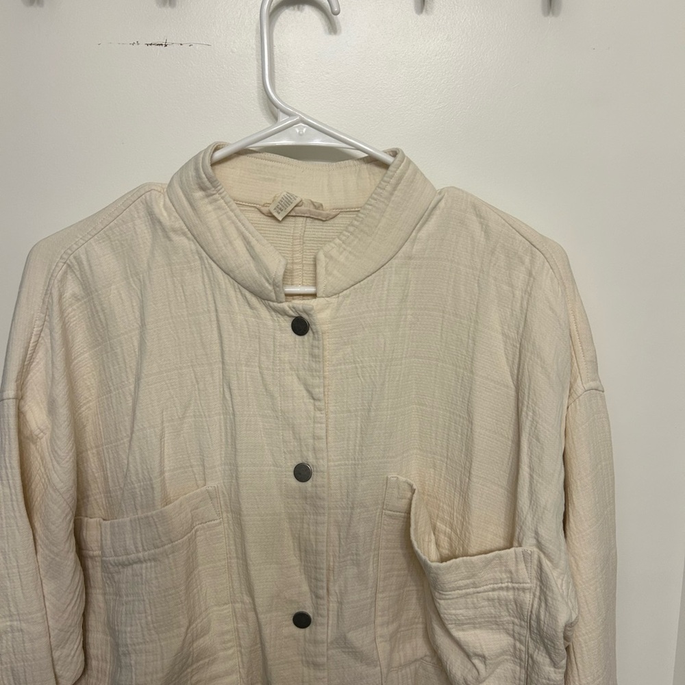 Eileen Fisher Mandarin Collar Channel Snap Jacket - Picture 5 of 11